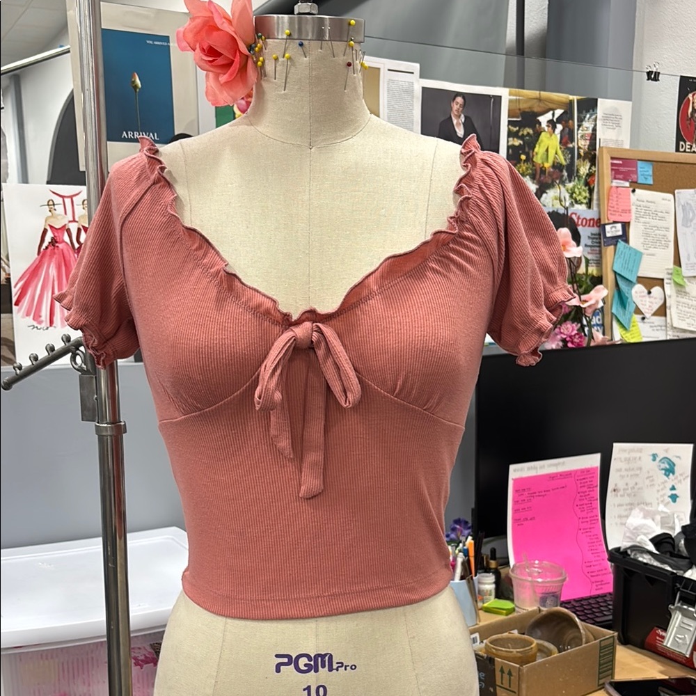 Women's Pink Ruffled Top